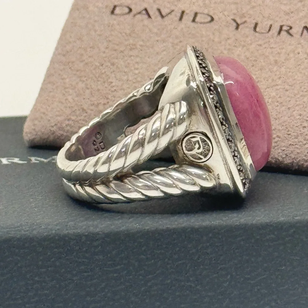 David Yurman Moonlight Ice Rhodolite Diamond Albion Ring
